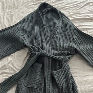 Green/ Gray Waffle Knit Robe